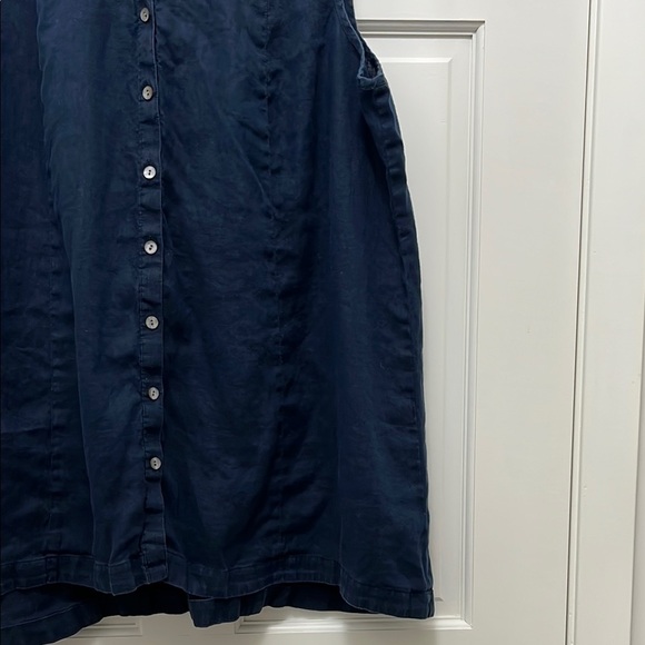 J. Jill Navy 100% Linen Mother of Pearl Sleeveless Tank Top - Size XL - Picture 6 of 15